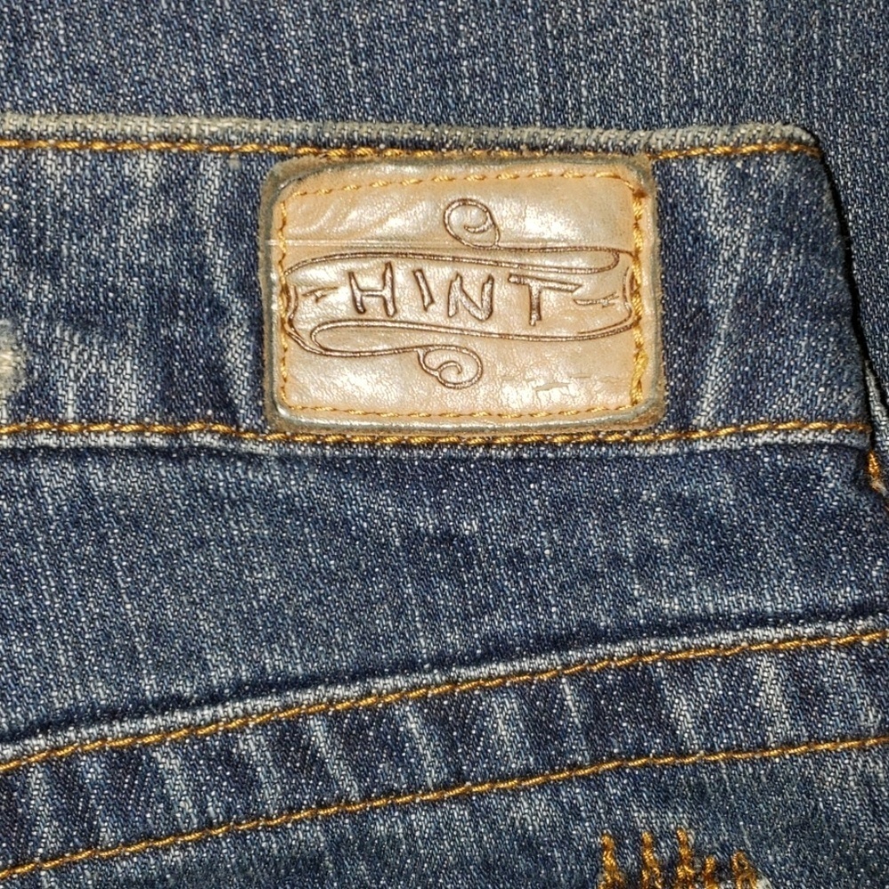 Hint embroidered distressed bootcut jeans - Picture 5 of 6